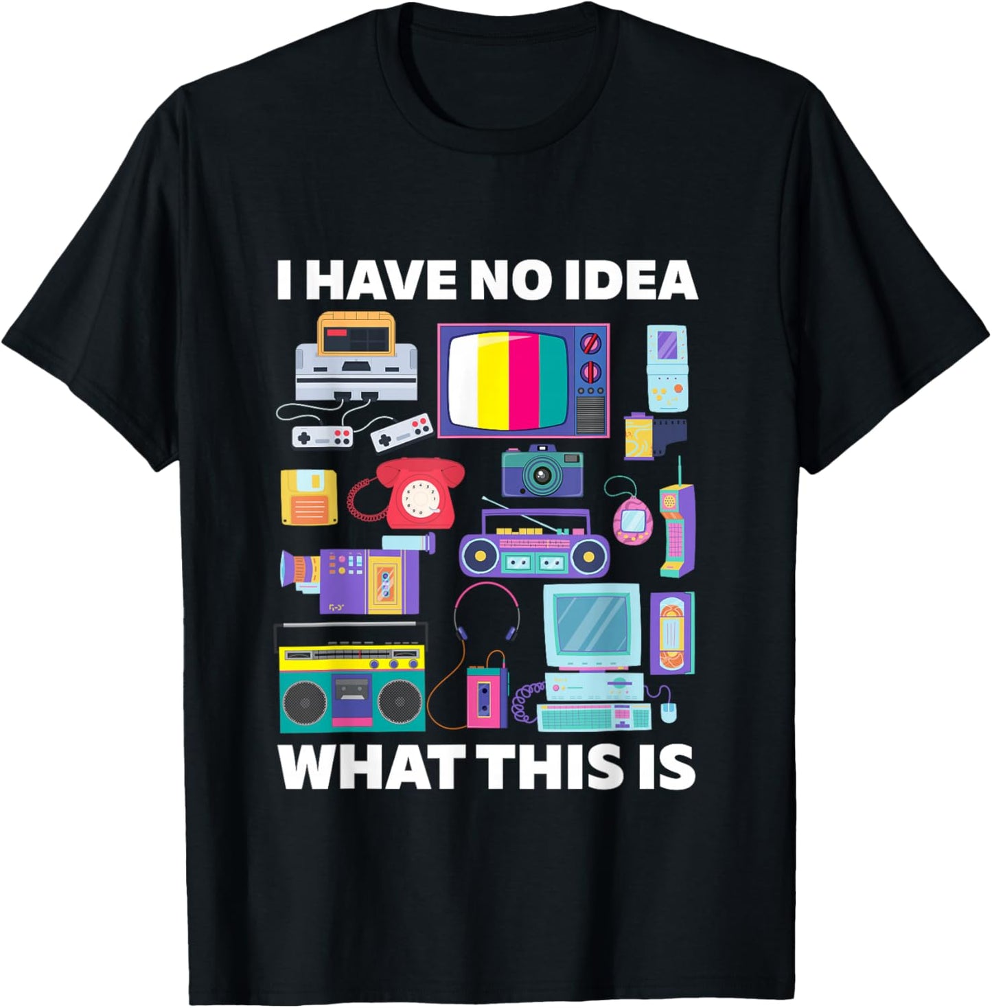 I Have No Idea What This is 90s Outfit Idea Kids Funny Retro T-Shirt - T-Shirt | Black