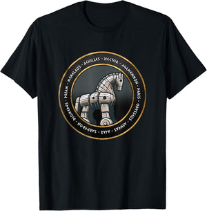 The Trojan War Heroes of the Iliad Greek History T-Shirt - T-Shirt | Black