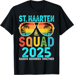 St.Maarten Squad 2025 Vacation Friends Family Matching Group T-Shirt - T-Shirt | Black