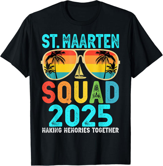St.Maarten Squad 2025 Vacation Friends Family Matching Group T-Shirt - T-Shirt | Black