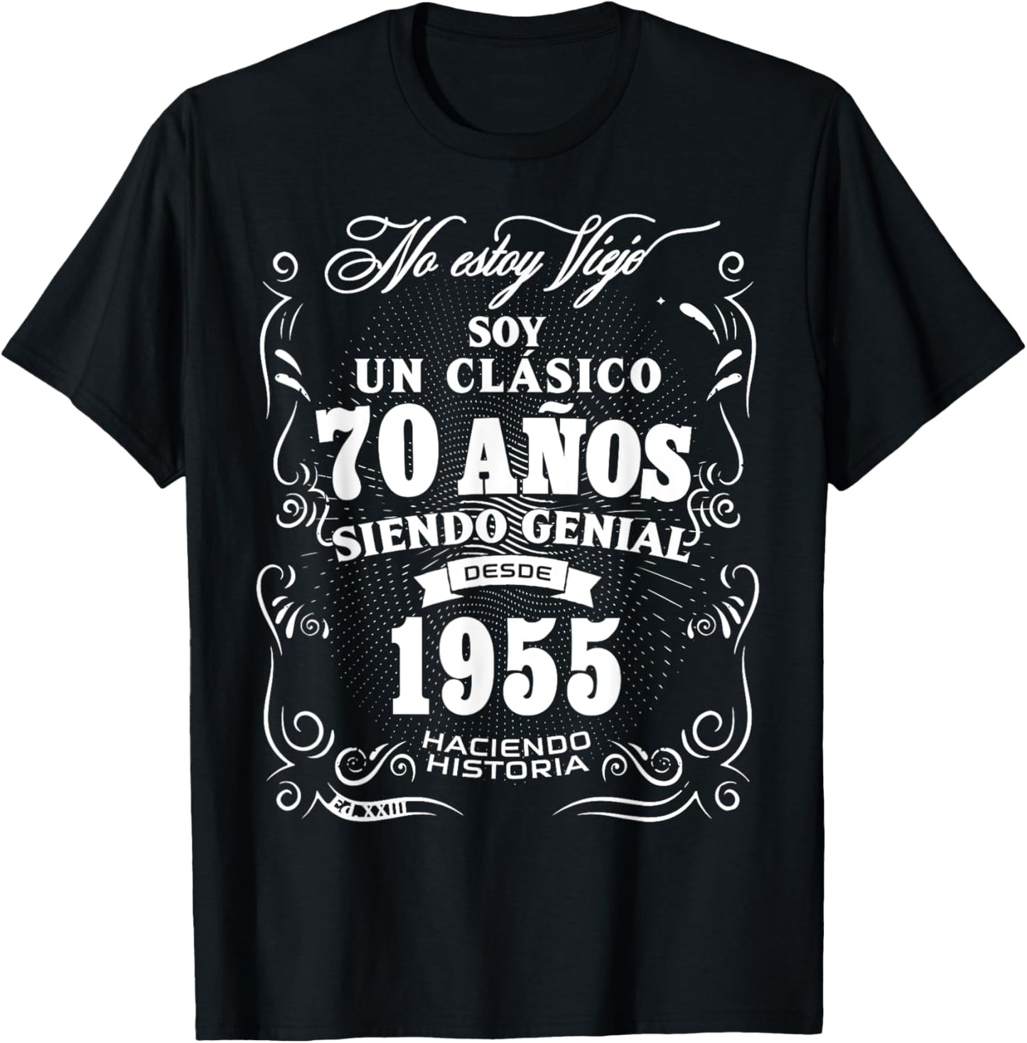 Vintage 70th Birthday Men Funny 1955 70 Birthday Spanish T-Shirt - T-Shirt | Black
