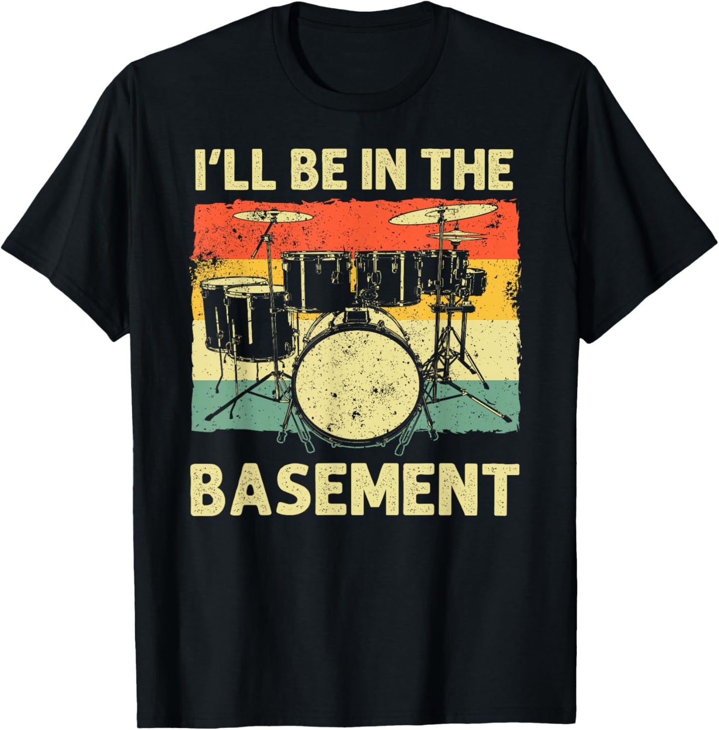 Funny Drumming Art Women Drumline Drum Set Drummer T-Shirt - T-Shirt | Black