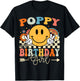 Poppy Of The Birthday Girl Groovy Retro Vintage T-Shirt - T-Shirt | Black