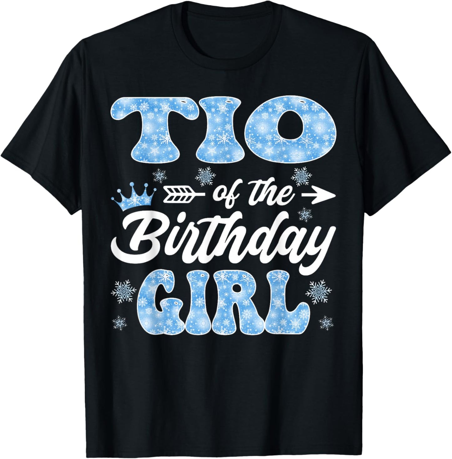 TIO of The Birthday Girl Snowflakes Winter Christmas T-Shirt - T-Shirt | Black