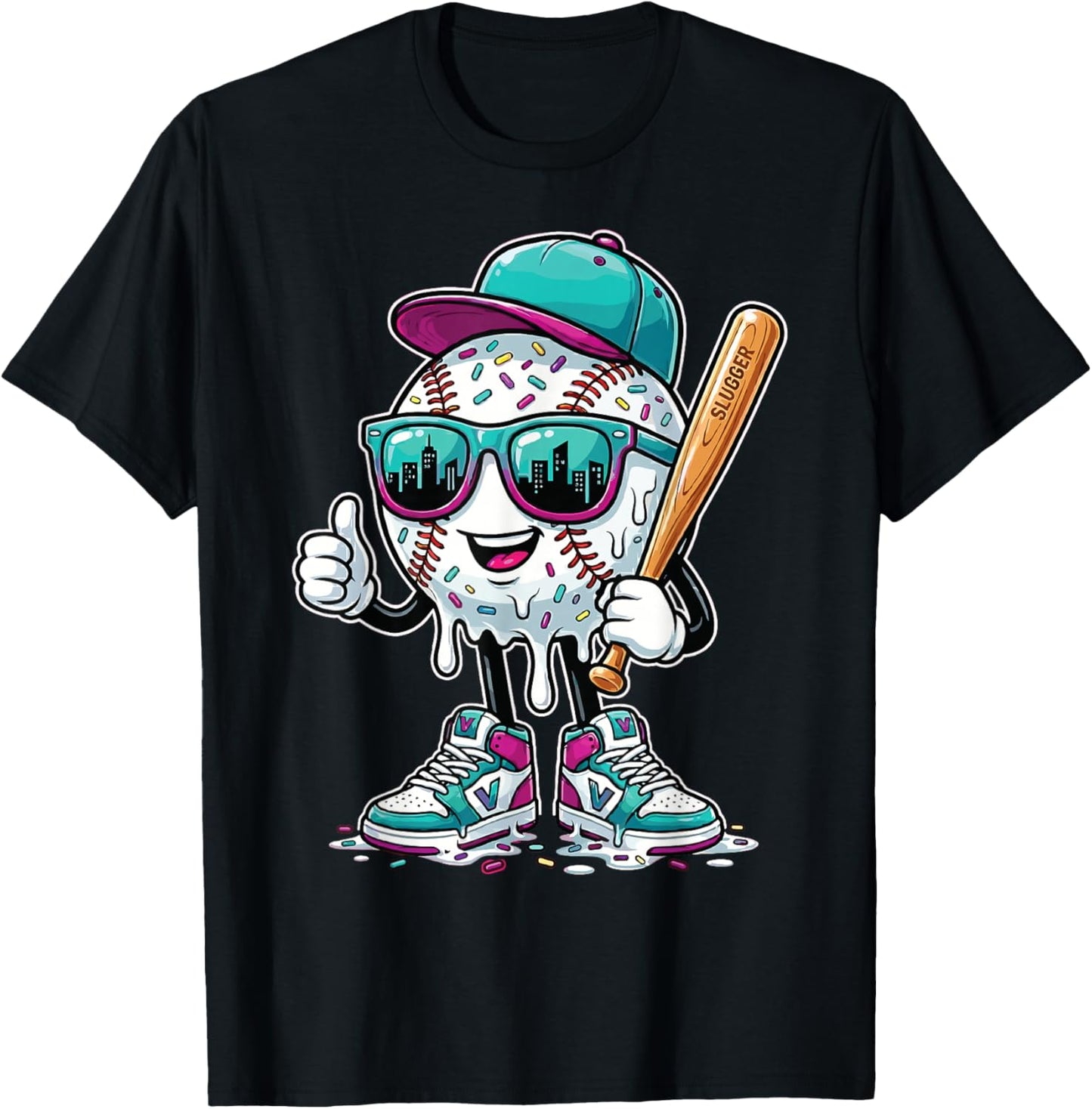 Baseball Drip Shirt for Boys | Baseball 101 Apparel Youth T-Shirt - T-Shirt | Black