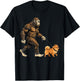 Bigfoot Walking Pomeranian Dog Funny Sasquatch T-Shirt - T-Shirt | Black