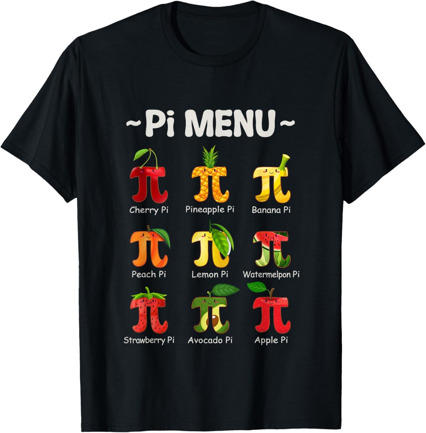 Pie Menu Math Teacher PI Symbol Funny Pi Day Pi 3.14 Pie Pun T-Shirt - T-Shirt | Black
