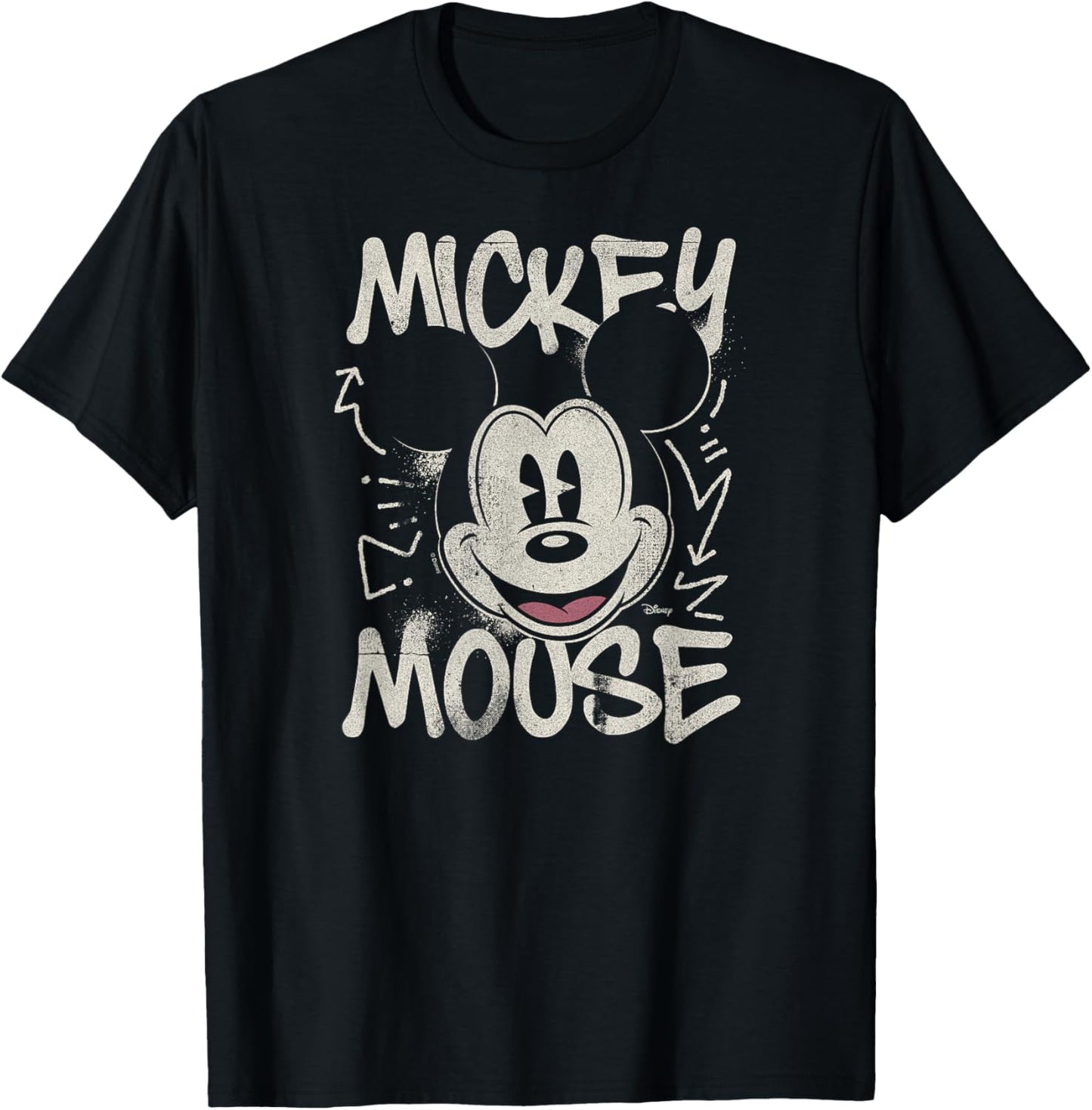 Mickey Mouse - Tonal Washed Graffiti T-Shirt - T-Shirt | Black