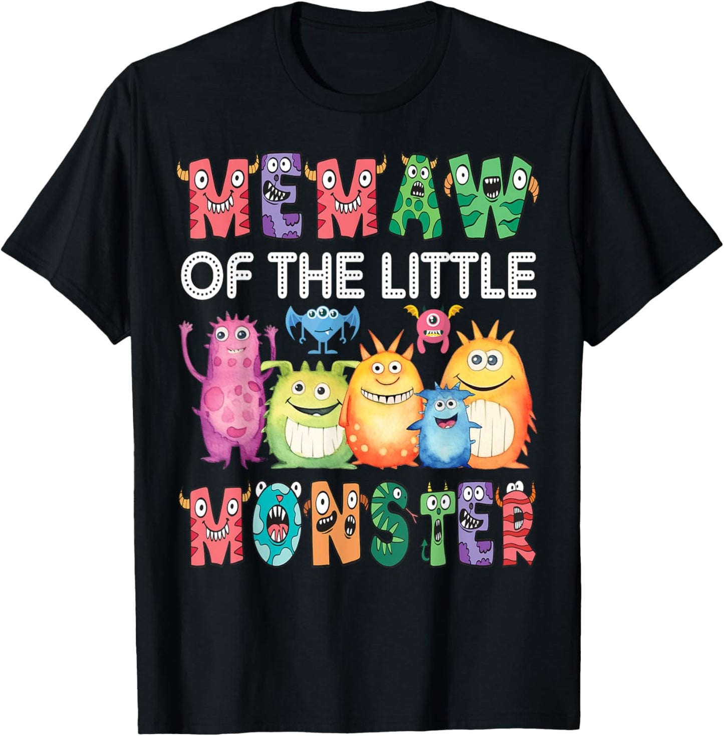 Memaw Of The Little Monster Kids 1St Birthday Party T-Shirt - T-Shirt | Black