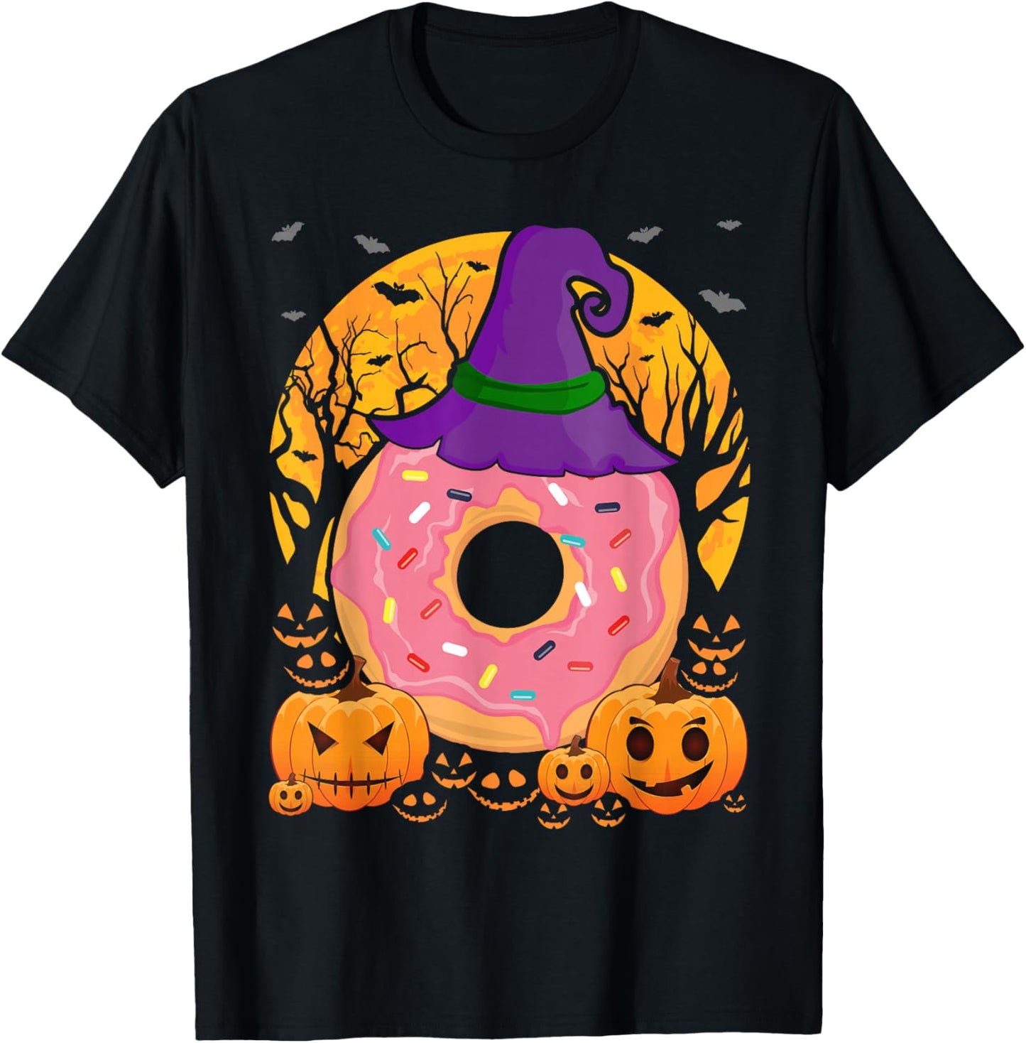 Halloween Donut Cute Food Costume Pastry Chef Men Women Kids T-Shirt - T-Shirt | Black