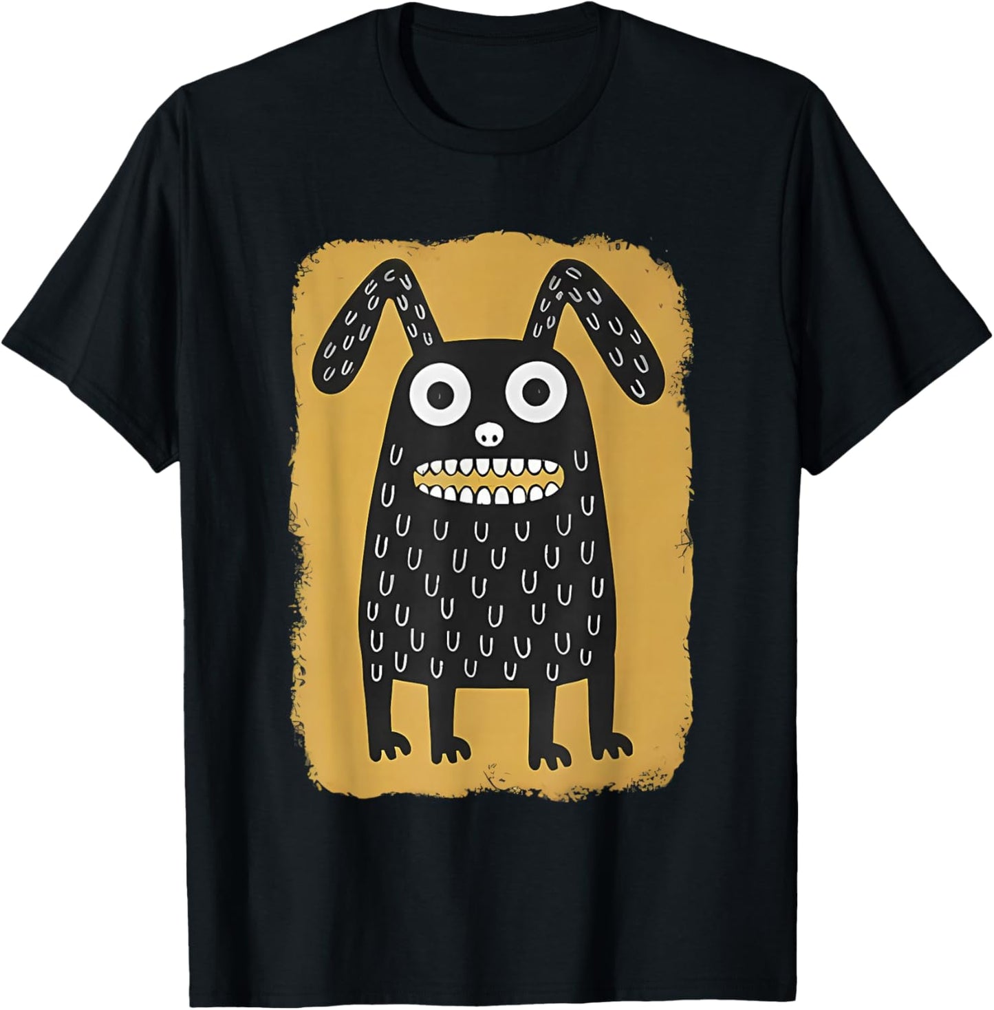 Creepy Cute Monster Dog Funny T-Shirt - T-Shirt | Black