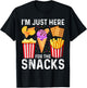 I'm Just Here For The Snacks Funny Foodie T-Shirt - T-Shirt | Black