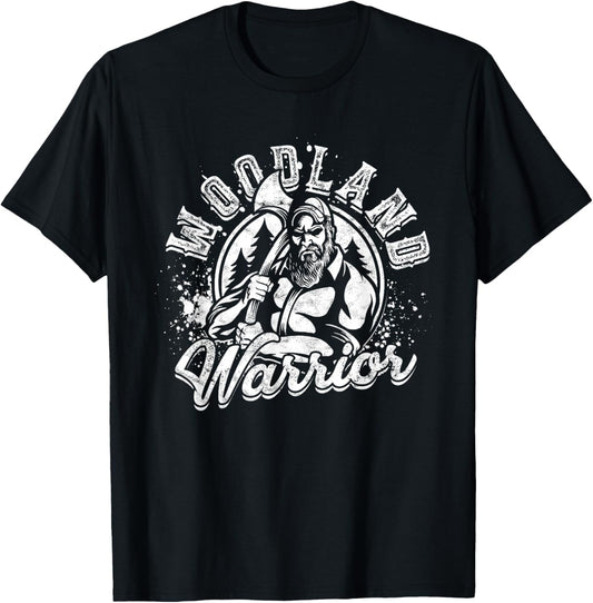 Lumberjack Tree Cutter Woodland Warrior T-Shirt - T-Shirt | Black