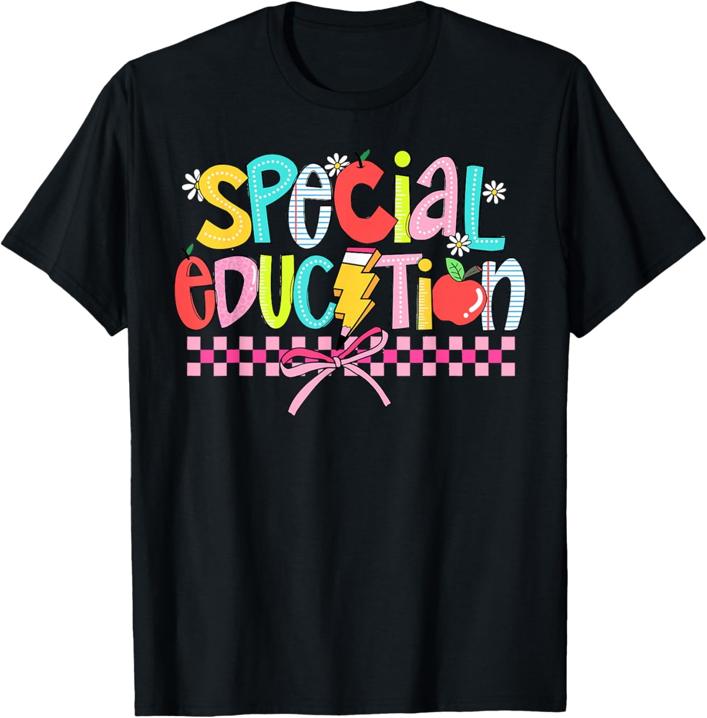 Women Special Education Teacher Coquette Bow SPED Autism T-Shirt - T-Shirt | Black