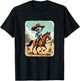Funny Robot Cowboy Riding Horse Futuristic Western Theme T-Shirt - T-Shirt | Black