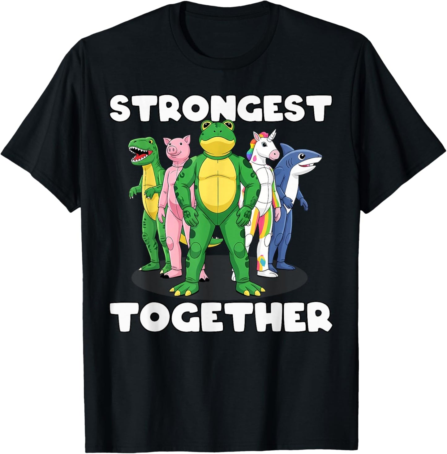 Strongest Together Portland Frog Costume Activist Group Frog T-Shirt - T-Shirt | Black