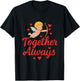 Illustration Cupid Together Always T-Shirt - T-Shirt | Black