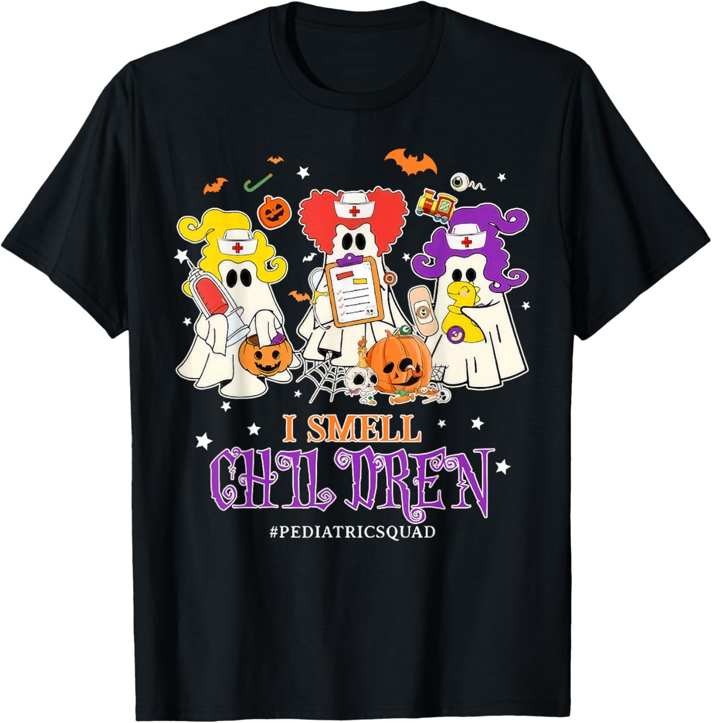 I Smell Children Funny Witch Halloween Pediatrics Nurse T-Shirt - T-Shirt | Black