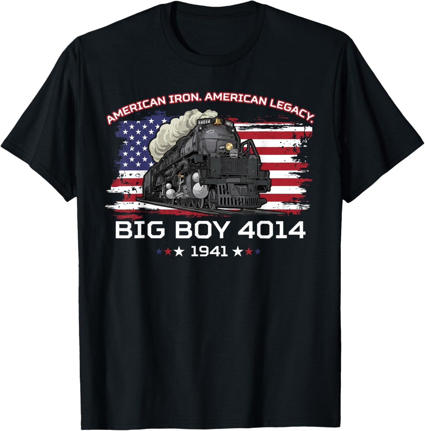 Big Boy 4014 Vintage Steam Locomotive Railroad Train Engine T-Shirt - T-Shirt | Black