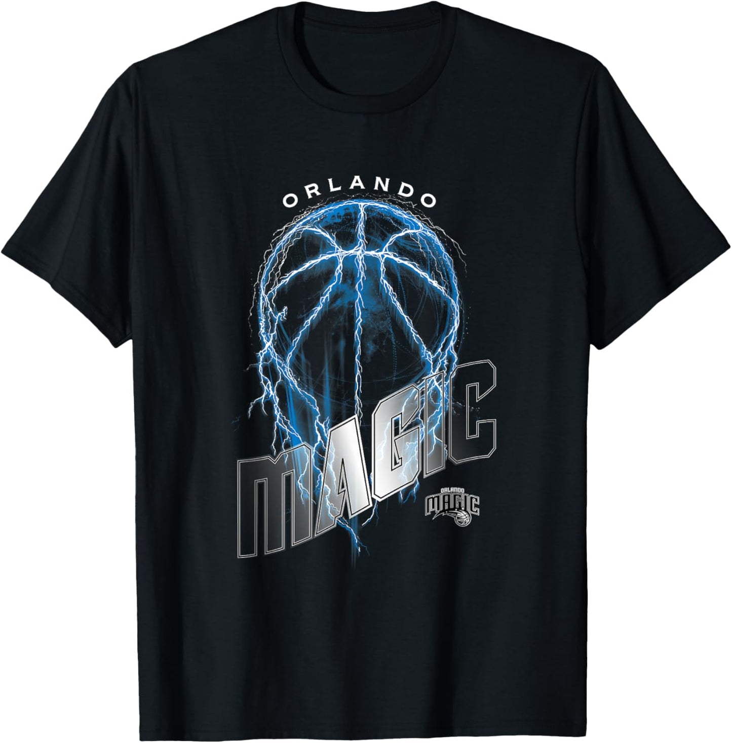 NBA Orlando Magic Lightning Bolt Basketball Logo T-Shirt - T-Shirt | Black