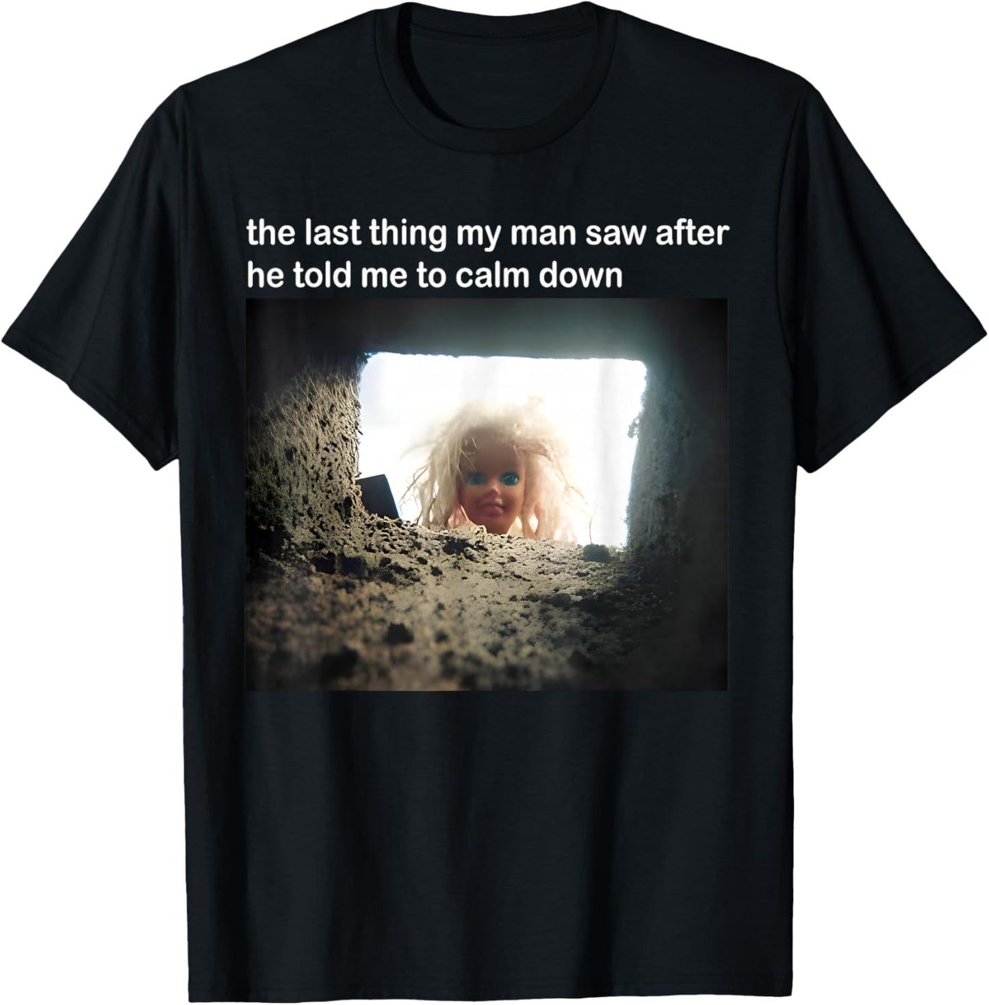 Visage de poupée Vieilli Meme T-Shirt - T-Shirt | Black