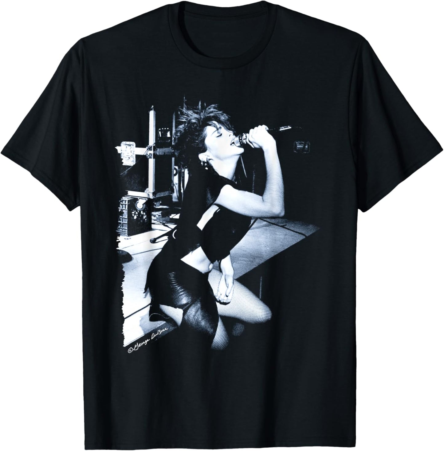 Madonna Early Live Performance B&W Photo By George DuBose T-Shirt - T-Shirt | Black