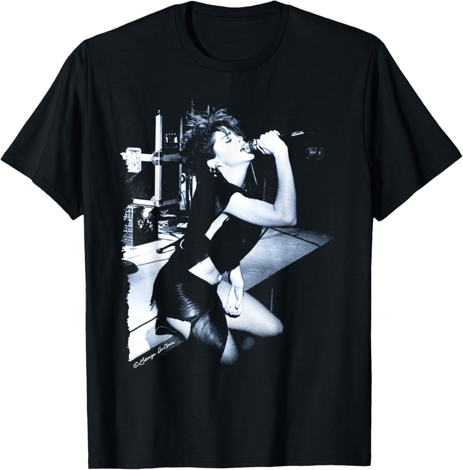Madonna Early Live Performance B&W Photo By George DuBose T-Shirt - T-Shirt | Black