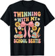 Twinning with My School Bestie Cute Matching Friend Twin Day T-Shirt - T-Shirt | Black