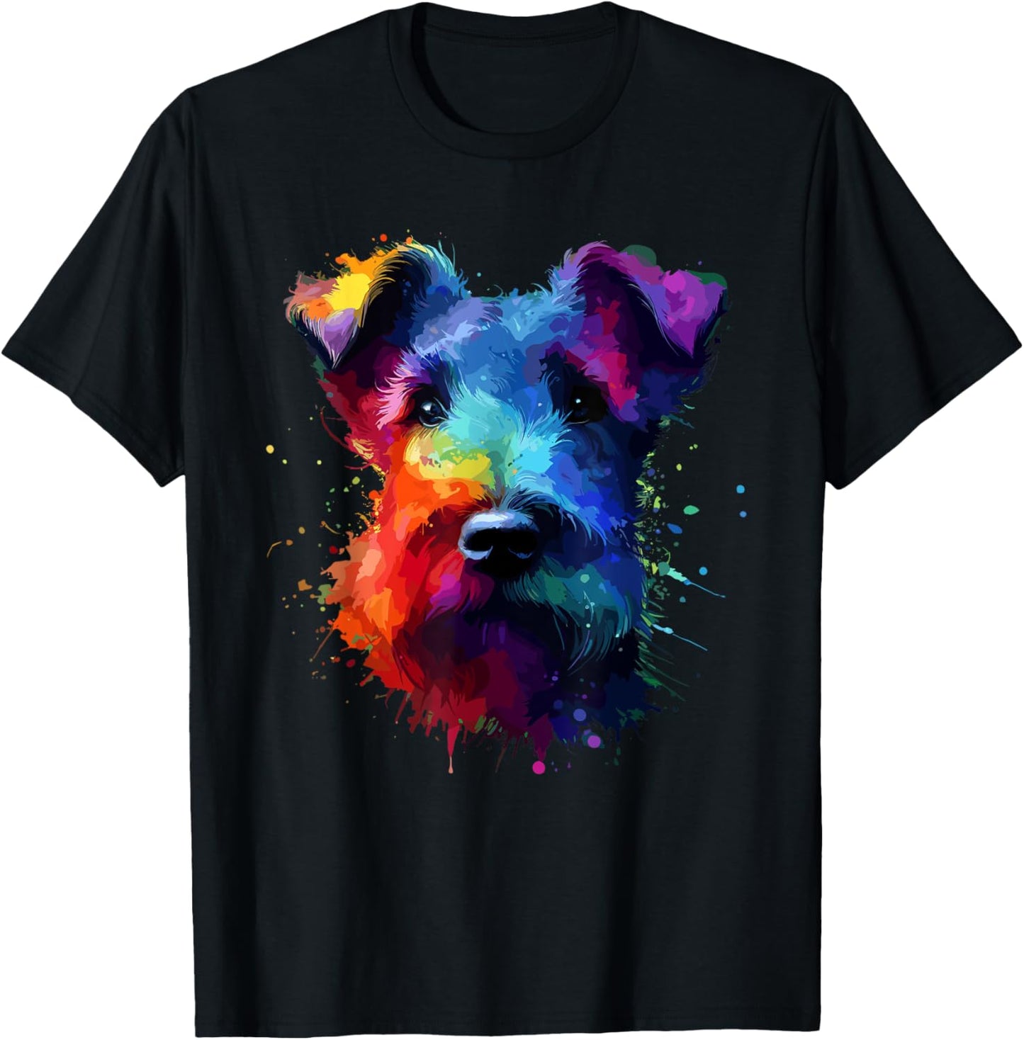 Colorful Splash Art Kerry Blue Terrier Terriers T-Shirt - T-Shirt | Black