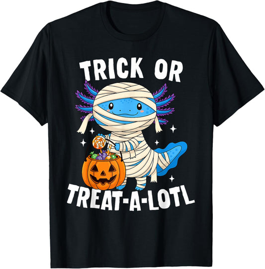 Trick Or Treat-a-Lotl Axolotl Halloween Costume Toddler Kids T-Shirt - T-Shirt | Black