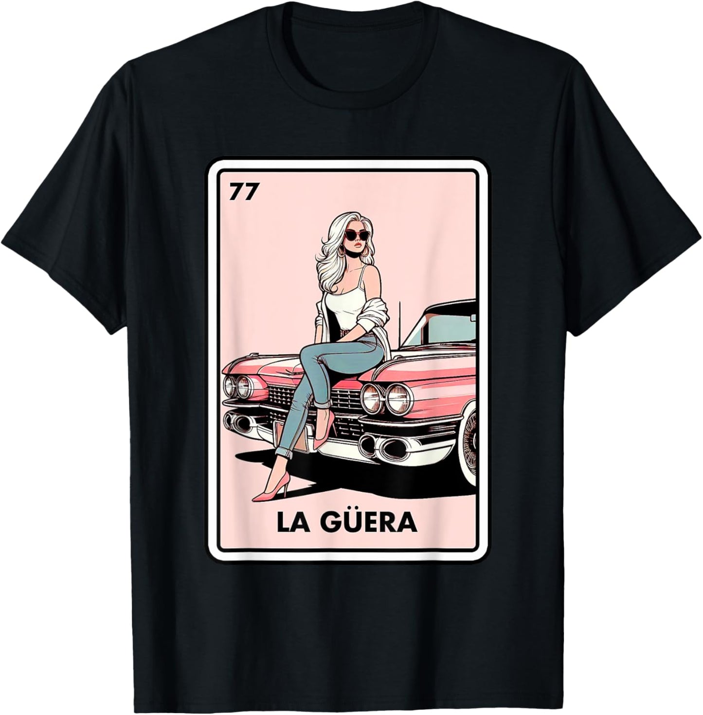 Mexican Chicana Chingona Girls La Guera Mexican Bingo Card T-Shirt - T-Shirt | Black