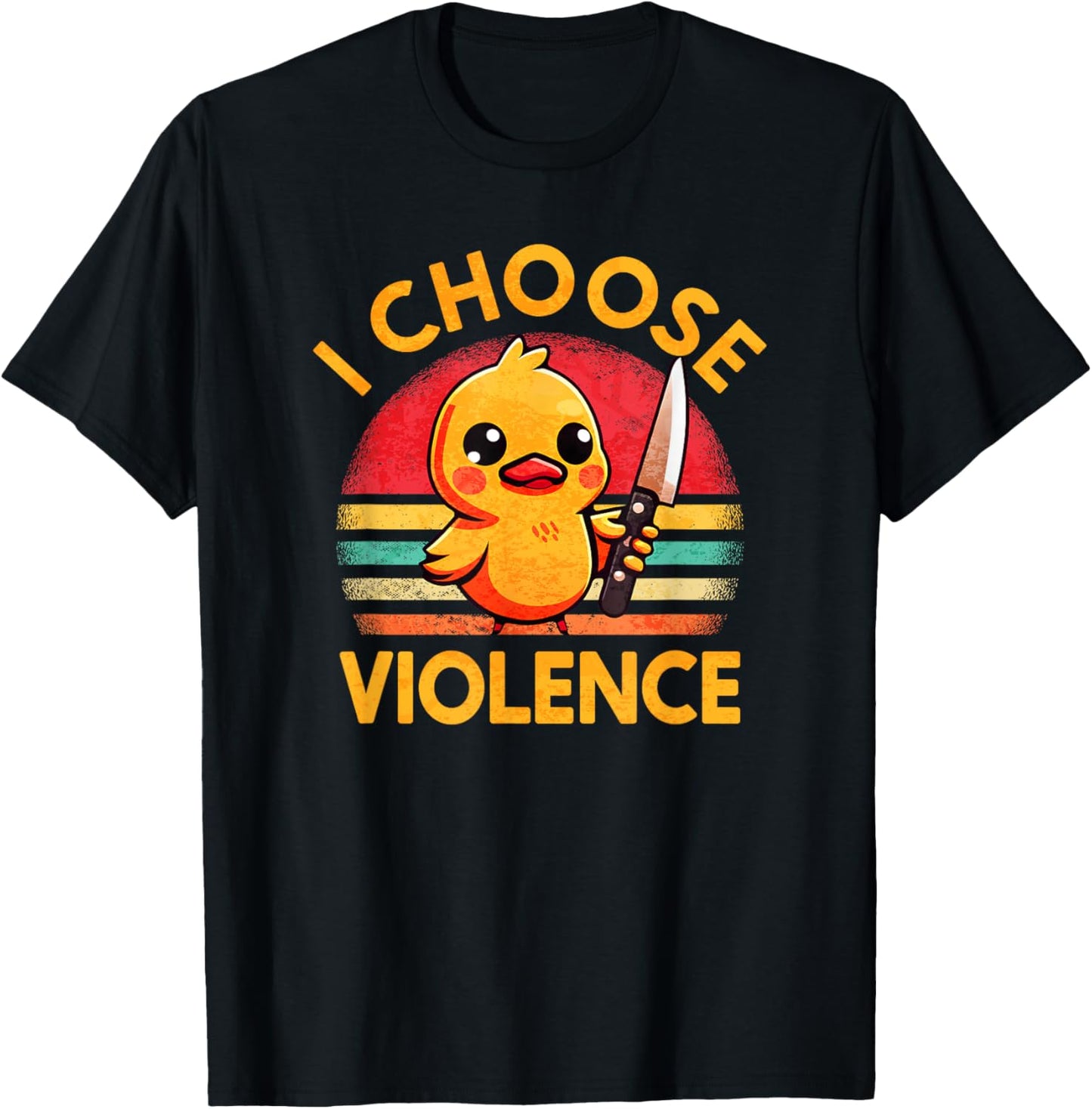 I Choose Violence Today Duck Irony And Sarcasm Funny Duck T-Shirt - T-Shirt | Black