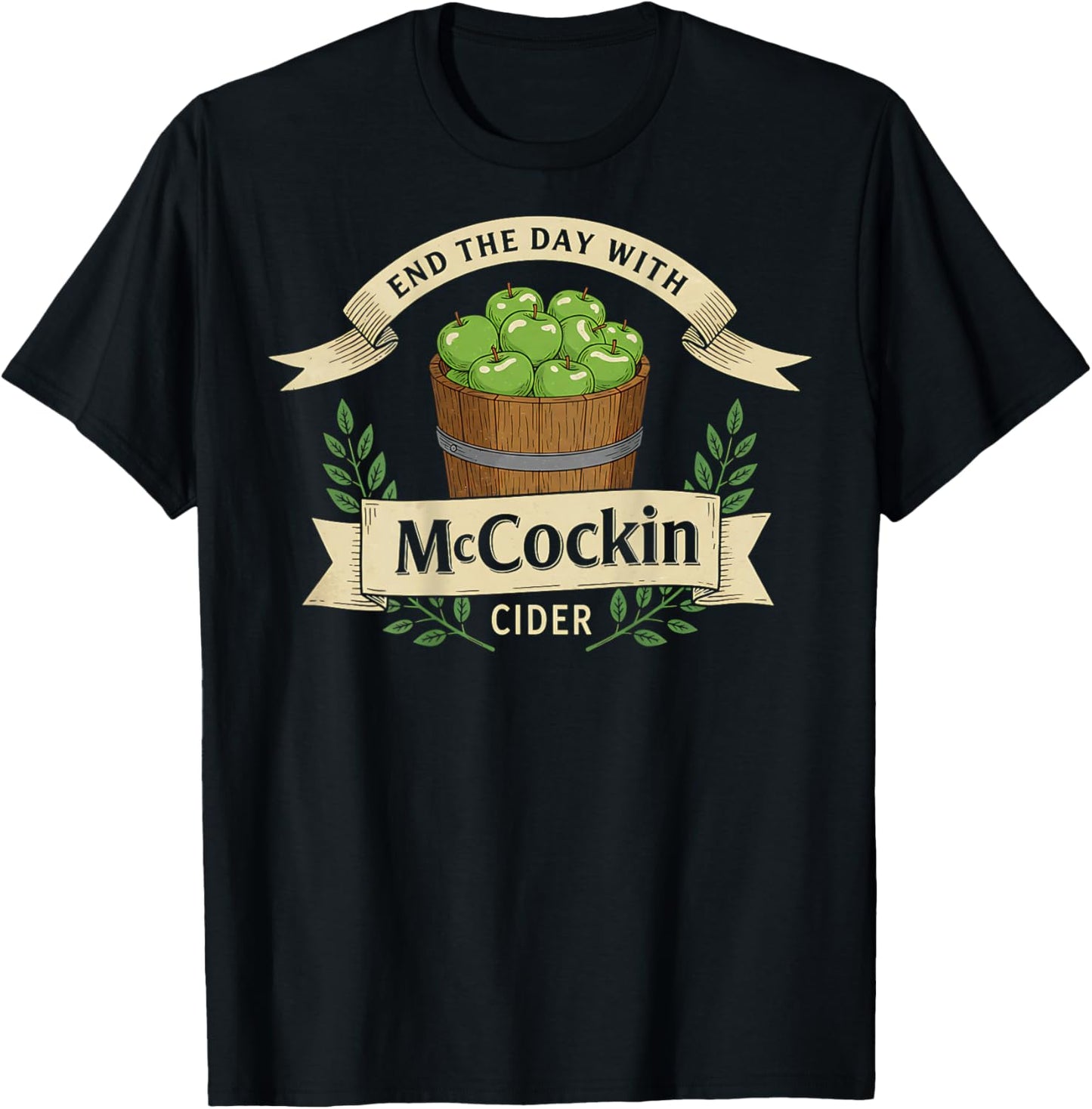 Funny Irish Cider Parody Patrick’s Day Humor Wordplay T-Shirt - T-Shirt | Black