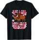 Just A Girl Who Loves Bison Groovy Kawaii Buffalo Girl T-Shirt - T-Shirt | Black