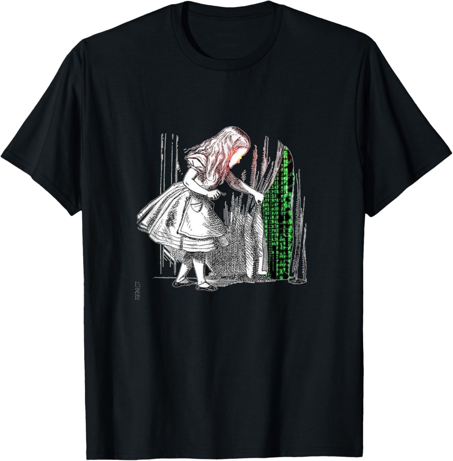Bitcoin Girl Woman Child Matrix Laser Eyes T-Shirt - T-Shirt | Black