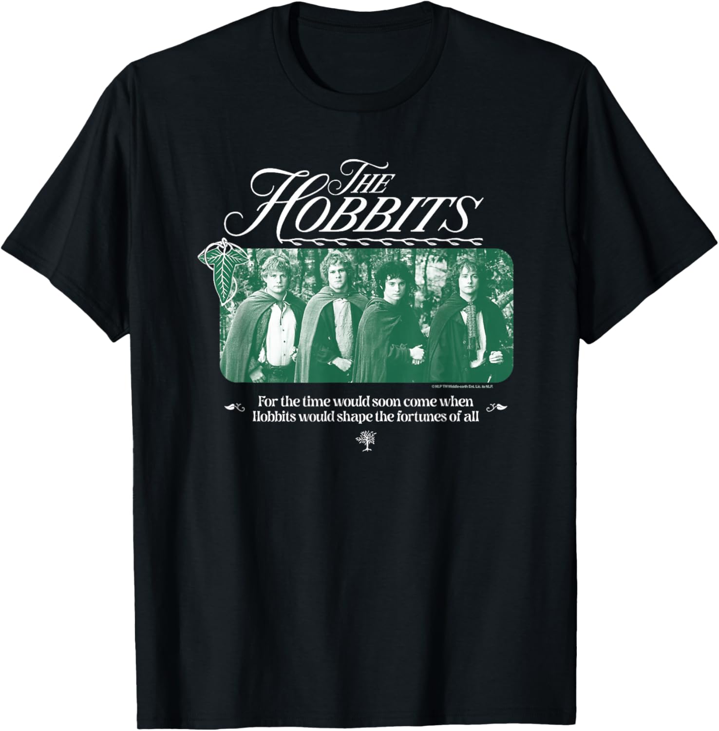 The Lord of The Rings The Hobbits Group Shot Vintage T-Shirt - T-Shirt | Black