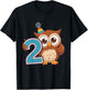 Kids 2nd Birthday Owl Kids T-Shirt - T-Shirt | Black