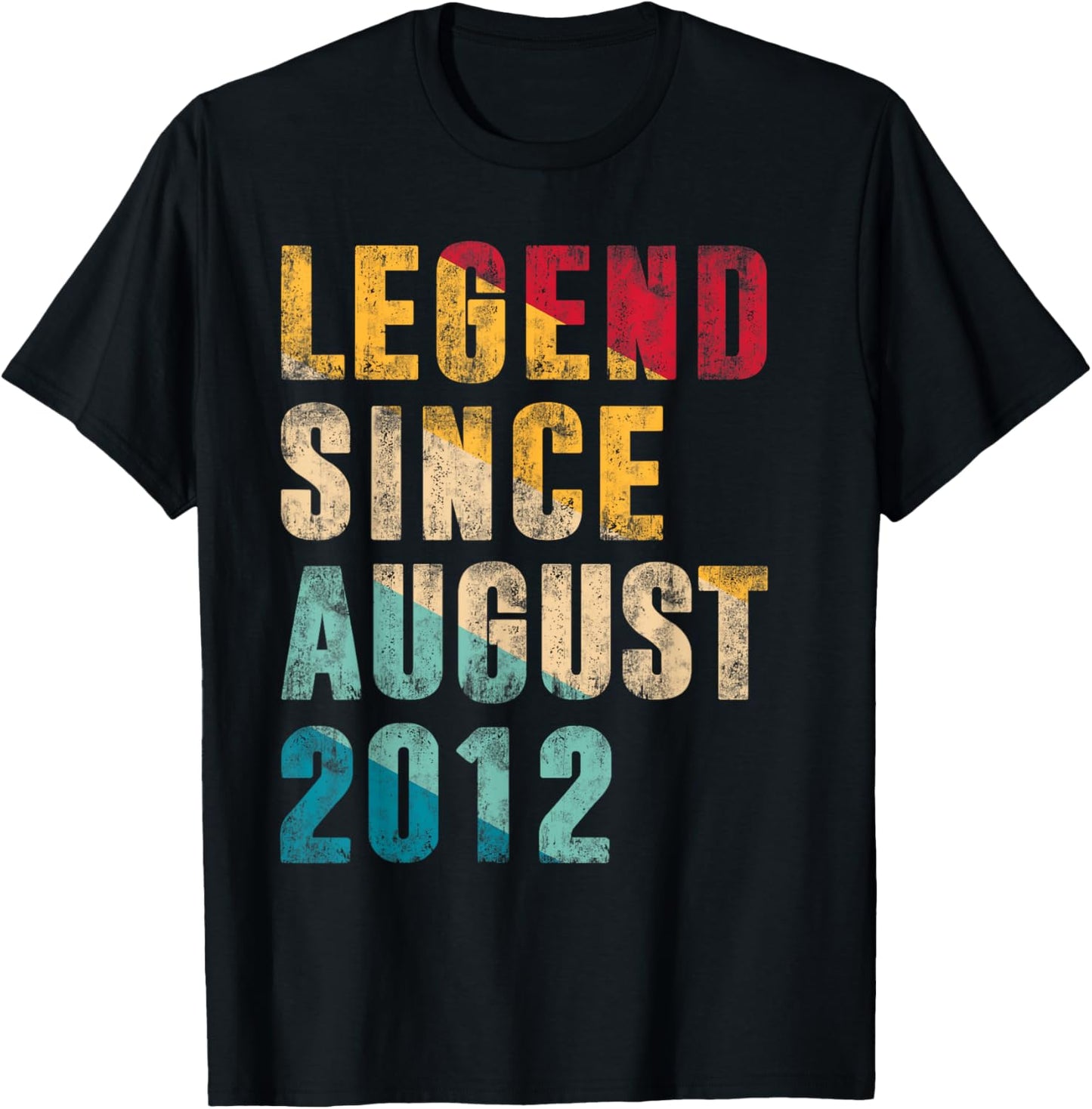 Legend Since August 2012 - 13 Year Old Gifts - 13th Birthday T-Shirt - T-Shirt | Black
