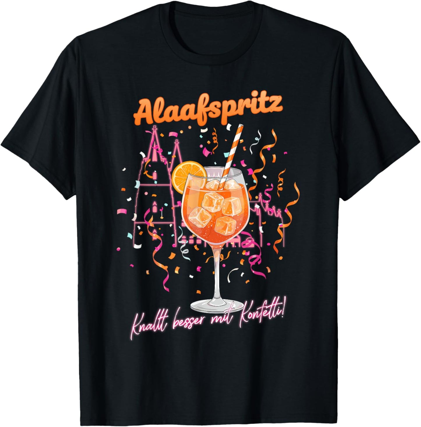 Cologne Carnival Costume Women's Funny Party Outfit Confetti T-Shirt - T-Shirt | Black
