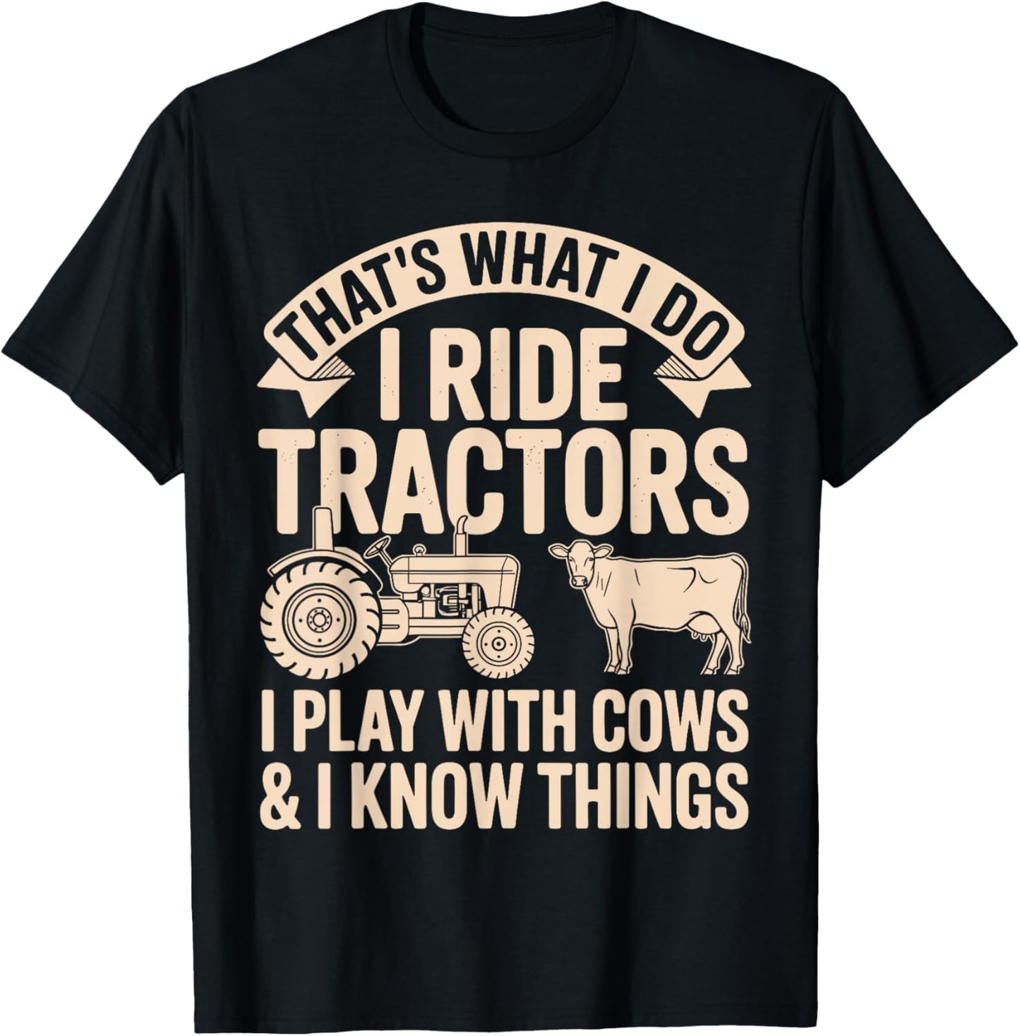 Funny Tractor Art Women Kids Farm Tractor Lovers T-Shirt - T-Shirt | Black