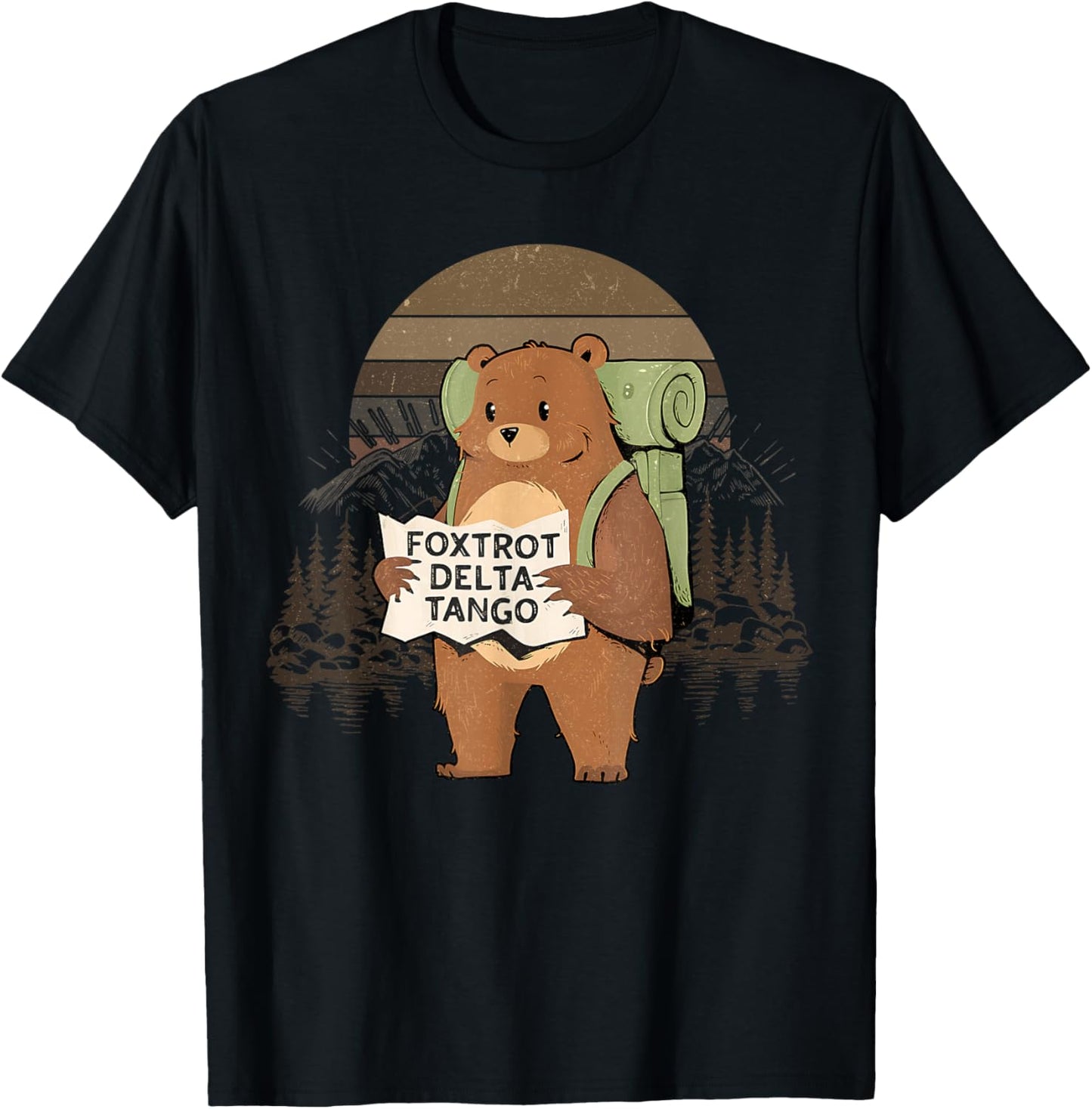 Funny Bear Foxtrots Deltas Tango T-Shirt - T-Shirt | Black