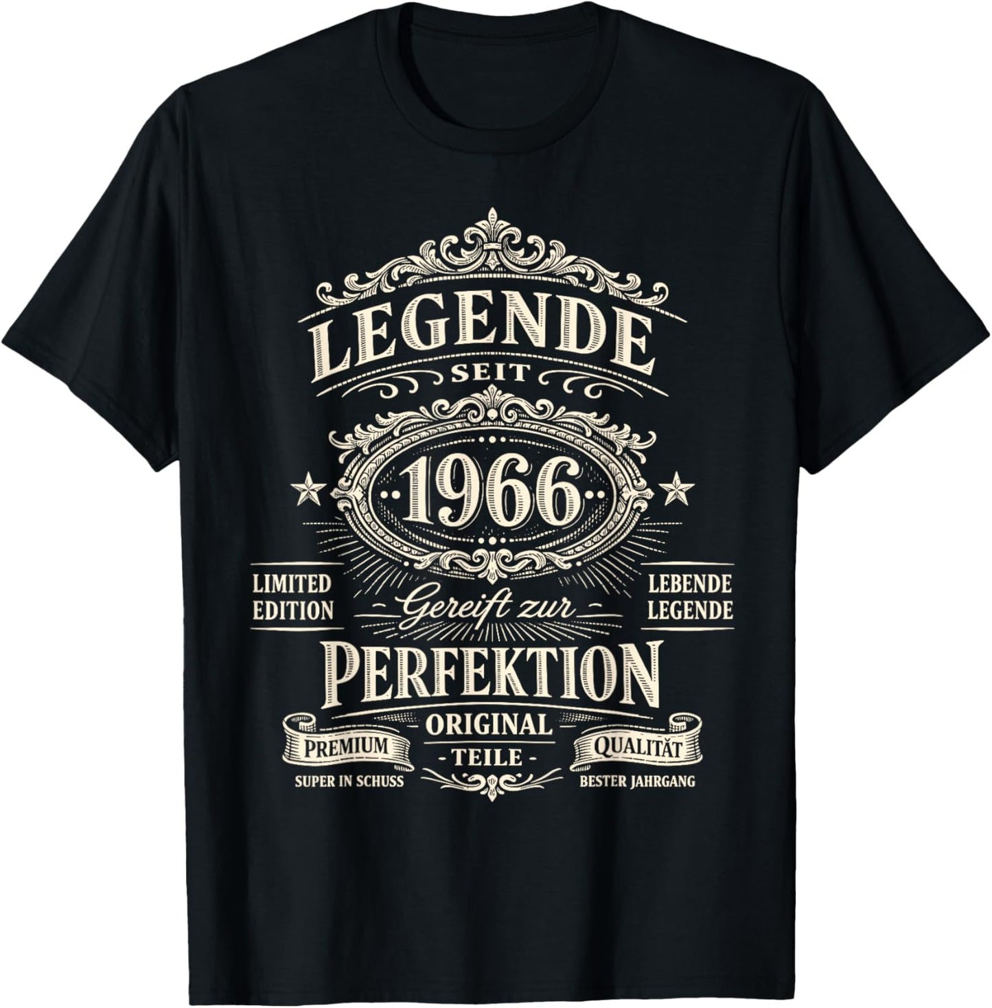 60th Birthday Man Woman 60 Years Decoration 1966 Gift Funny T-Shirt - T-Shirt | Black