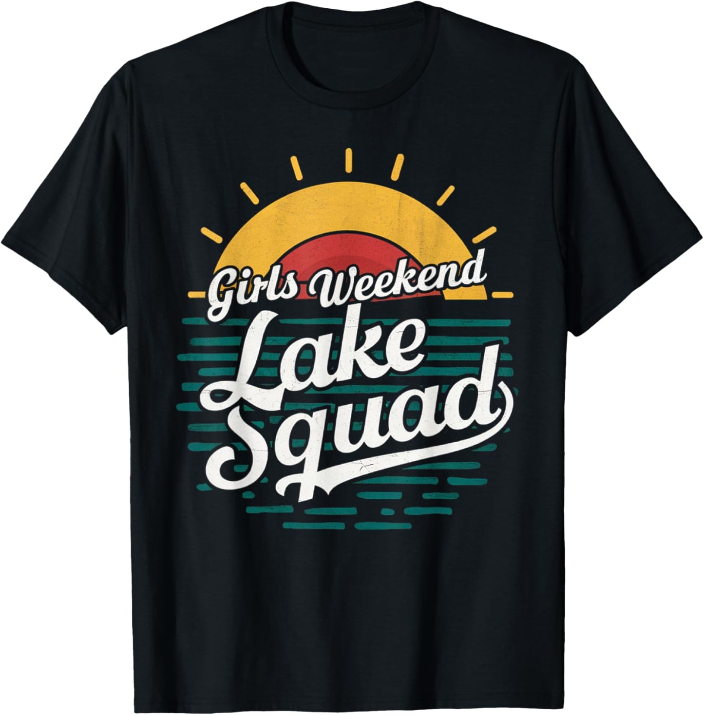 Retro Girls Weekend Girls Trip Mother Daughter Lake Squad T-Shirt - T-Shirt | Black