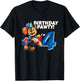 Official Paw Patrol Chase Birthday Party I'm 4 T-Shirt - T-Shirt | Black