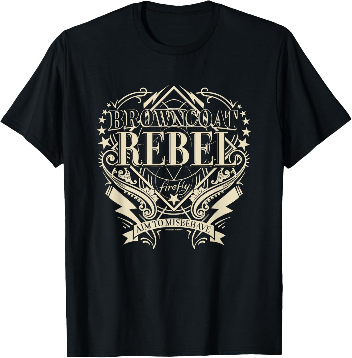 Firefly Browncoat Rebel Aim to Misbehave Big Chest Logo T-Shirt - T-Shirt | Black