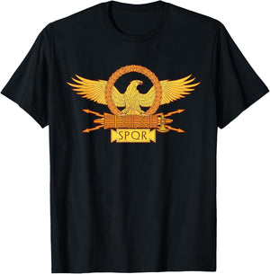 Imperial SPQR Eagle Roman Legion Emblem T-Shirt - T-Shirt | Black