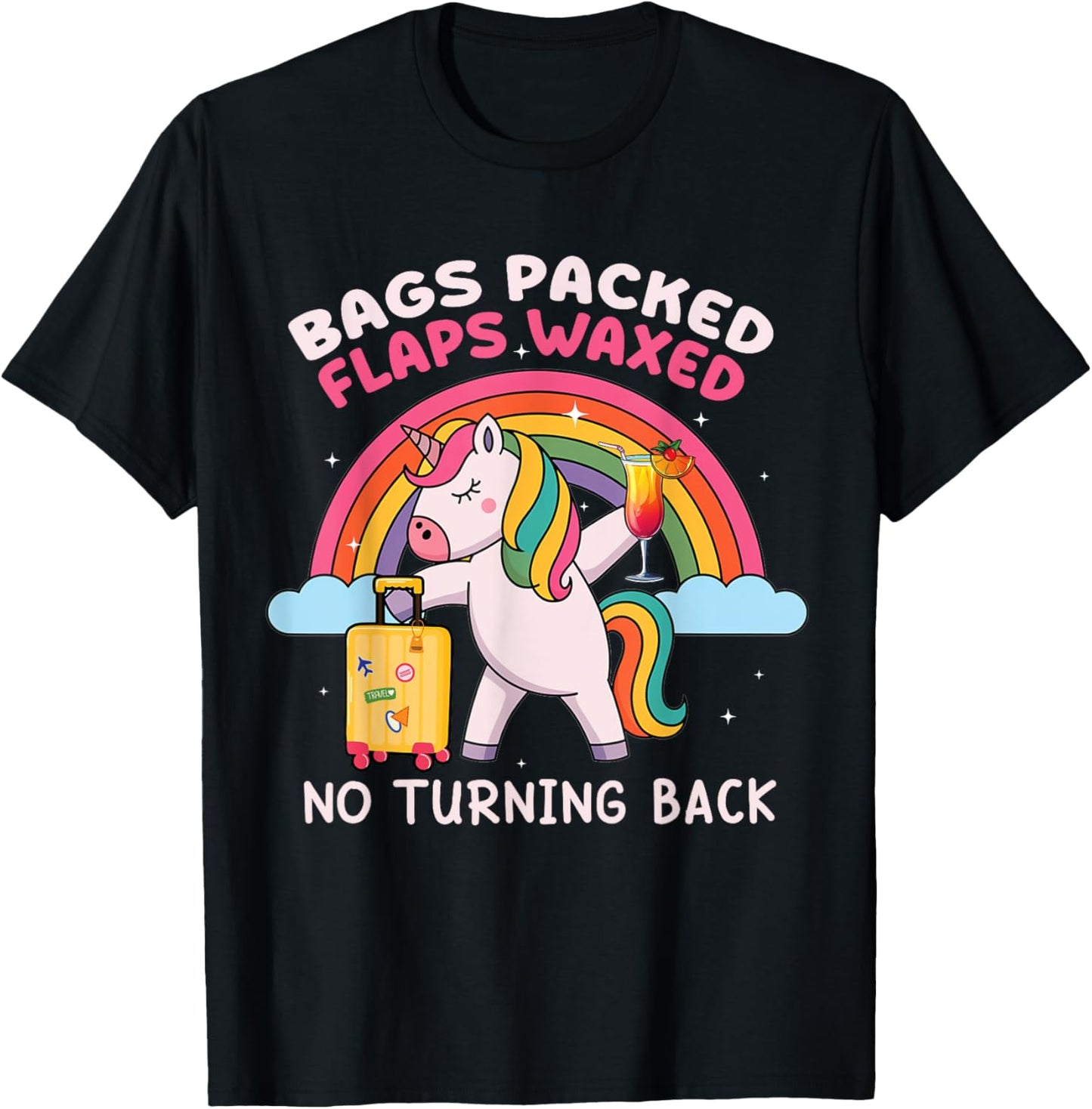 Unicorn Inappropriate Dirty Funny Trip Travel Girls Vacation T-Shirt - T-Shirt | Black