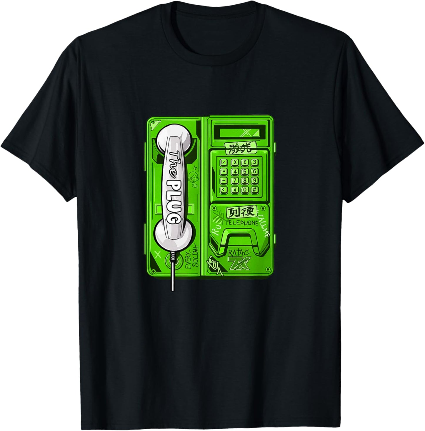 Green Color Connected Green Graphic T-Shirt - T-Shirt | Black
