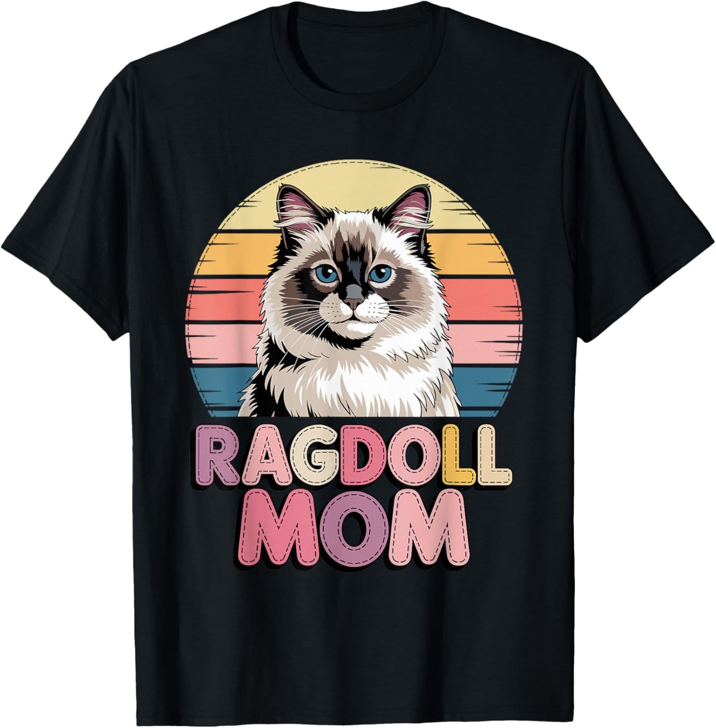 Retro Ragdoll Mom Ragdolls T-Shirt - T-Shirt | Black