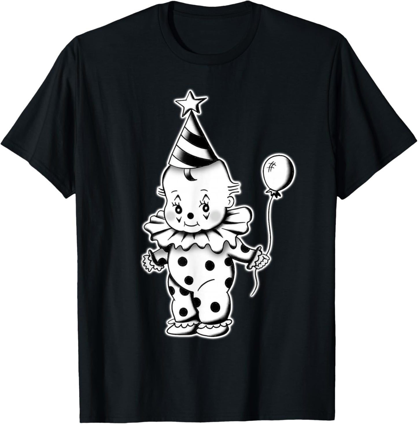 Kewpie Baby Chicano Birthday Clown Balloon Circus T-Shirt - T-Shirt | Black